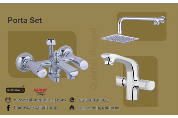 Quarter Round – Posta Bath Set | Elegant Brass Sanitary Collection by Kainat Sanitary - Image 2