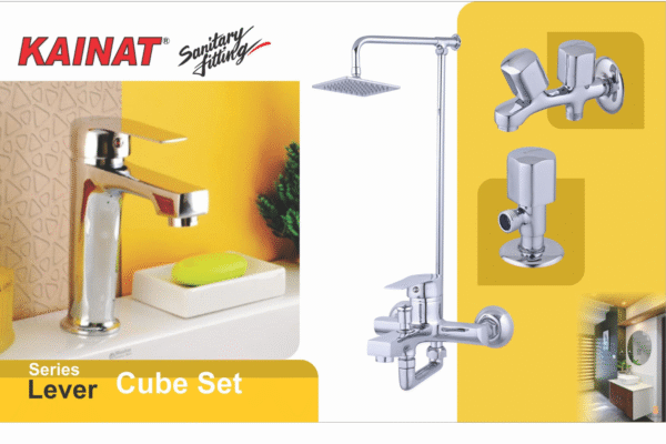 Qube Bath Set – Liver Series | Premium Brass Sanitary Ware by Kainat Sanitary - Image 2