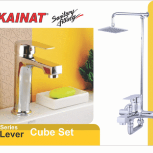 Qube Bath Set – Liver Series | Premium Brass Sanitary Ware by Kainat Sanitary